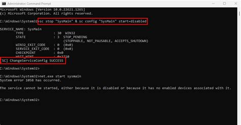 Enable Or Disable SuperFetch (SysMain) With Command Prompt