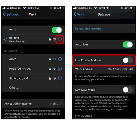 Enable Private MAC Address on iPhone in iOS 14