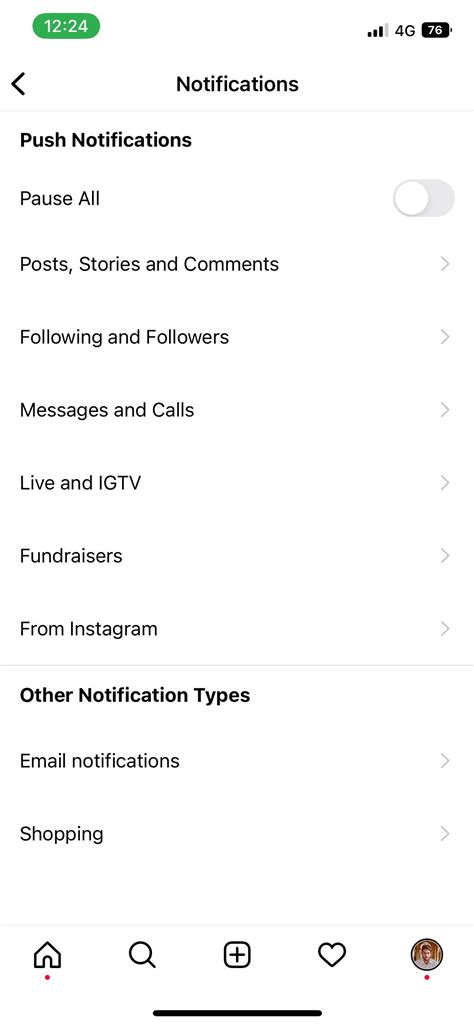 Enable Push Notifications From Within Instagram