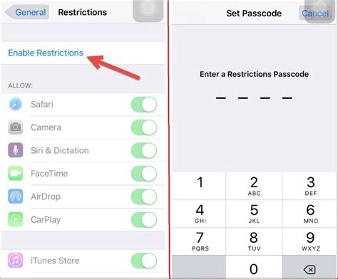 Enable Restrictions on iOS Devices