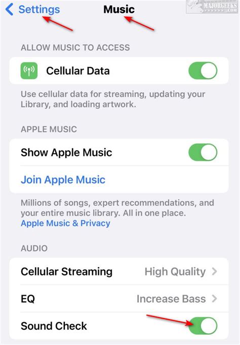 Enable Sound Check in Apple Music