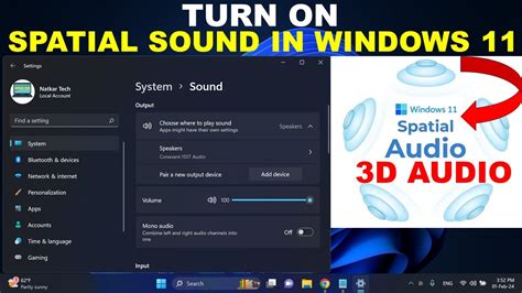 Enable Spatial Sound in Windows 11