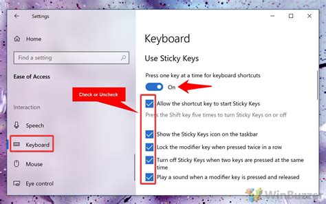 Enable Sticky Keys