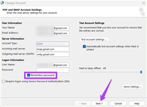 Enable The Remember Password Option