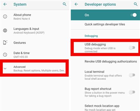 Enable USB Debugging