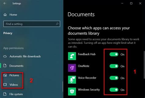 Enable or Disable File System Access For UWP Apps in Windows 10