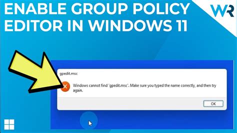 Enabling Group Policy Editor on Windows 11 Home