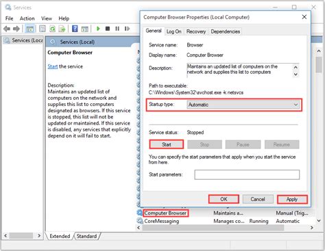 Enabling the Computer Browser Service on Windows 10