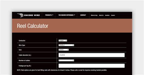 Effortlessly Calculate Your Wire Reel Needs with Encore's Innovative Wire Reel Calculator