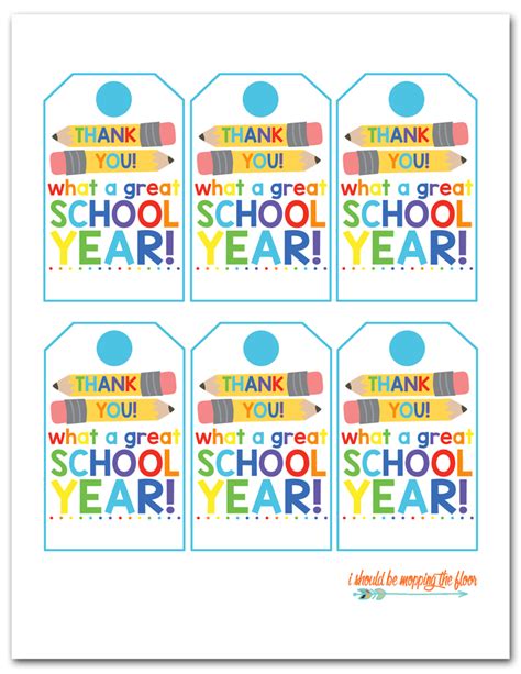 End Of Year Teacher Gift Tags Free Printable