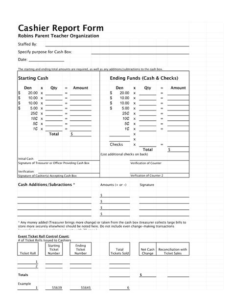 The amazing End Of Day Till Reconciliation Template Sheet Uk Cash