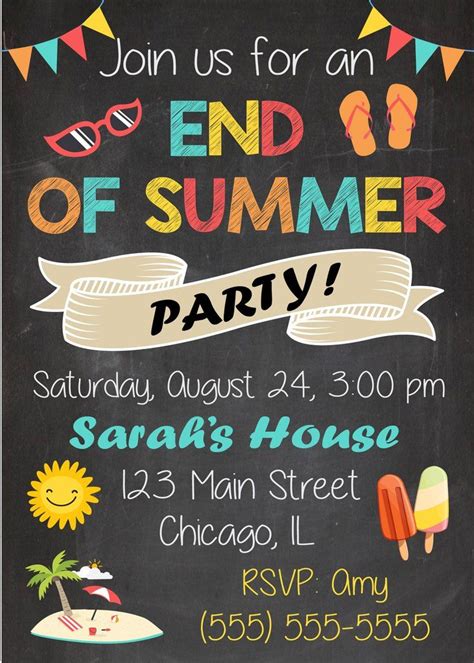 End Of Summer Party Invitation Templates Free