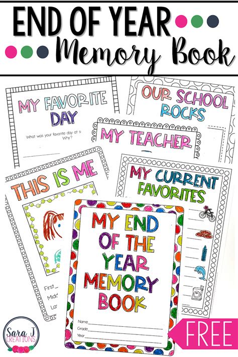 End Of Year Memory Book Printable