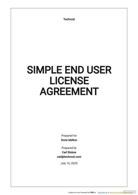 End User License Agreement Template