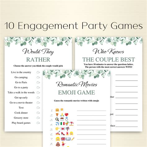 Engagement Party Games Printable