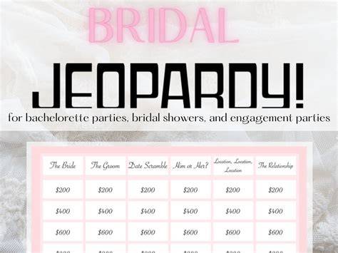 Engagement Party Jeopardy
