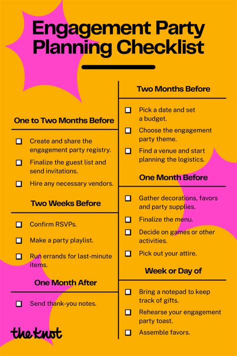 Engagement Party Planning Checklist