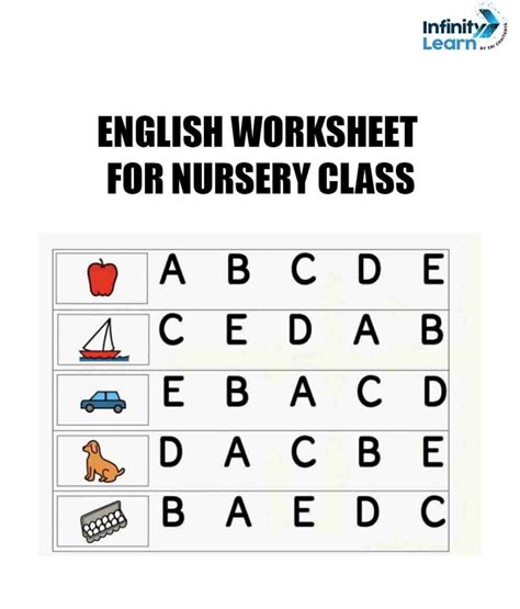 English Colourful Worksheet For Nursery