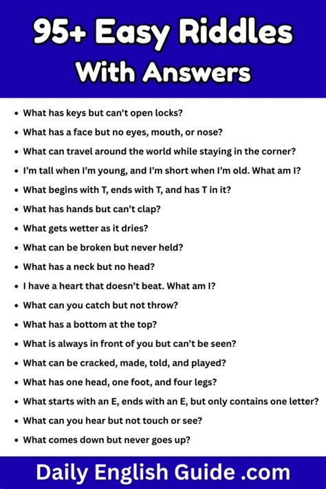 English Riddles With Answers Easy