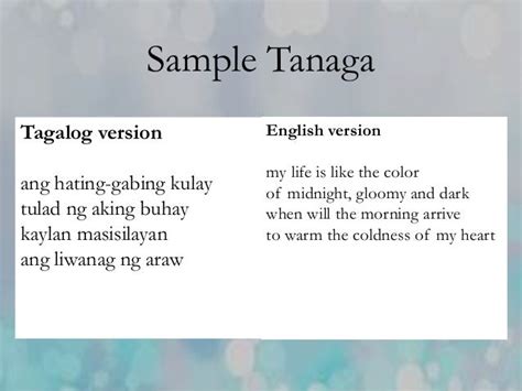 English Tanaga