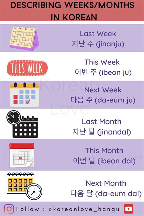 English To Korean Calendar