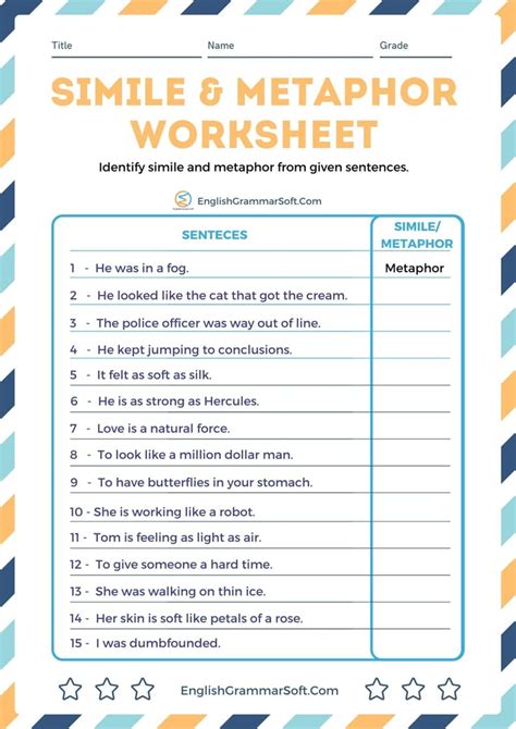 English worksheets: SIMILE-METAPHOR
