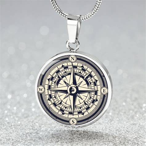 Engraved Compass Necklace