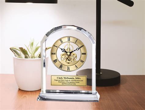 Engraved Crystal Clock