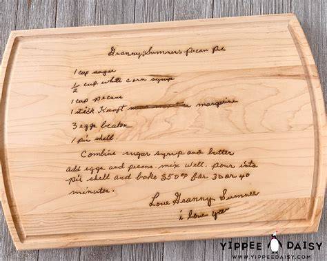 Engraved Cutting Board With Recipe