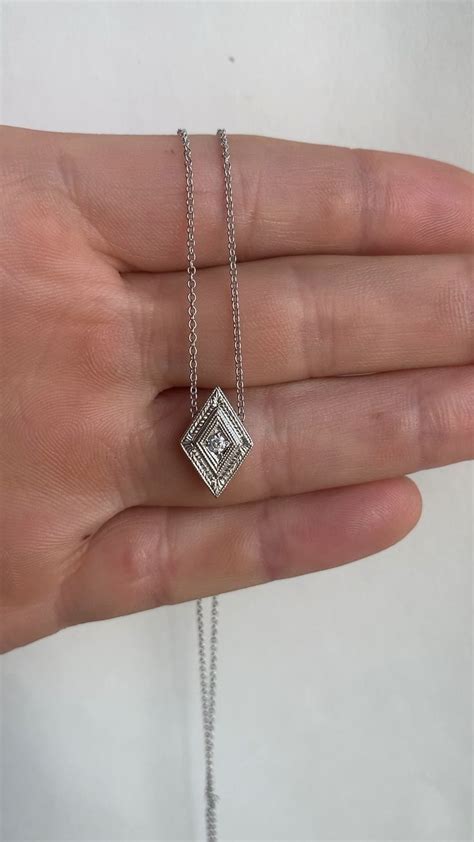 Engraved Diamond Necklace