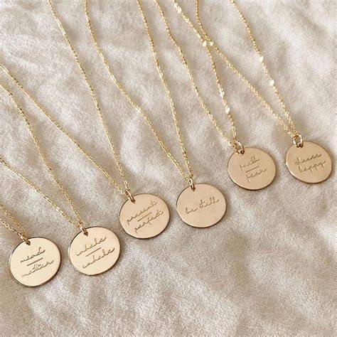 Engraved Disc Necklace