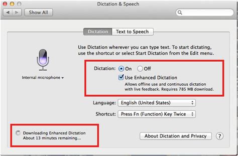 Enhanced Dictation support