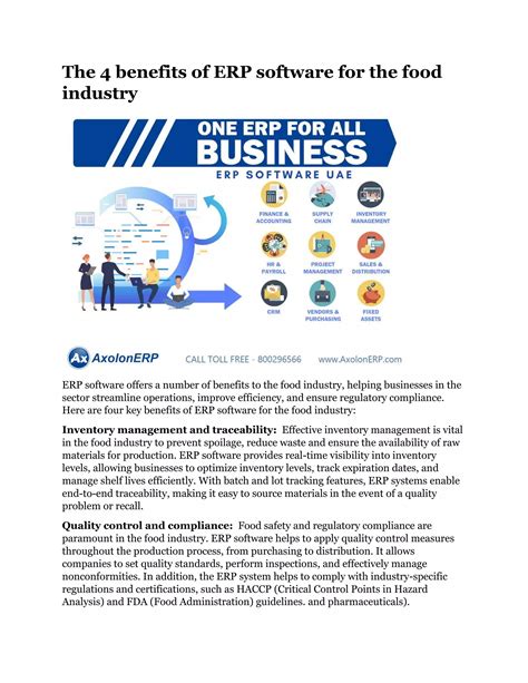 Enhancing Efficiency in the Food Industry with ERP Software