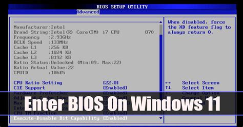 Enter the BIOS in Windows 11 from the Settings