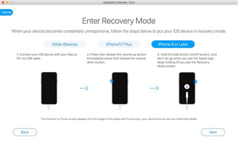 Entering Recovery Mode Using iTunes/Finder
