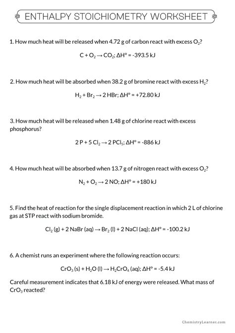 Everything You Need To Know About Enthalpy Stoichiometry Worksheet