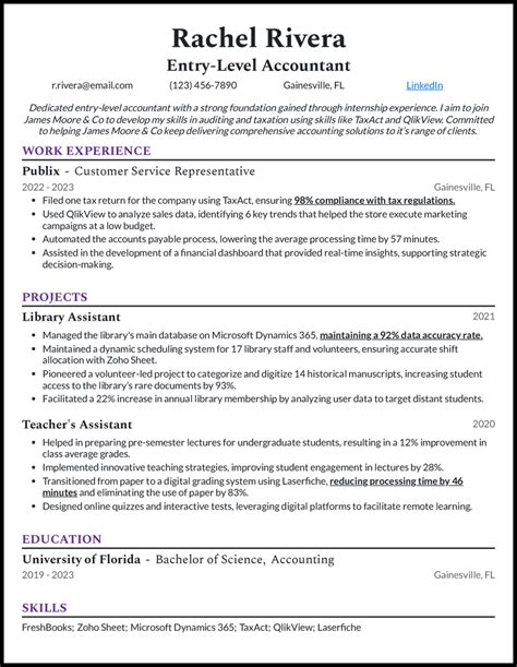 Entry Level Accounting Resume Sample