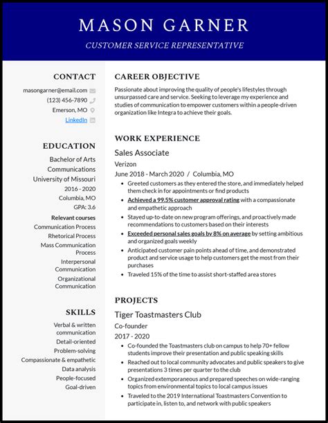 Entry Level Customer Service Resume Examples