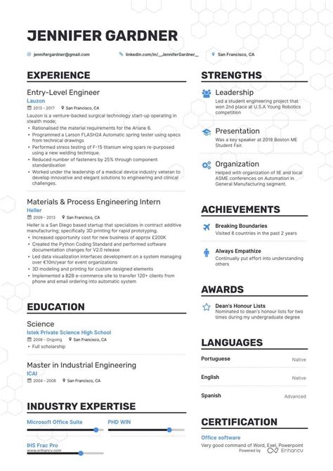 Entry Level Engineering Resume Templates