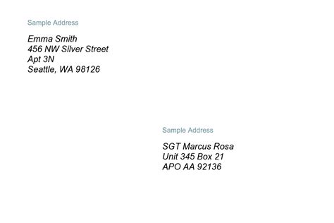 Envelope Address Template