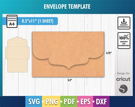 Download Envelope Template SVG File - SVG Design Silhouette DXF Files