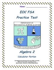 Boost Your Algebra 2 Skills with EOC FSA Practice Test Calculator Portion