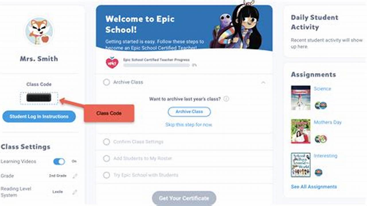 Epic Reading Class Codes 2025