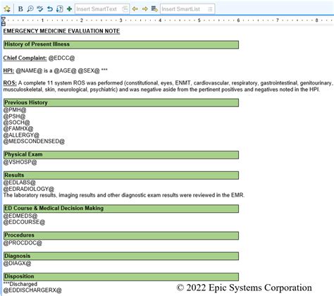 Epic Smartphrase Templates