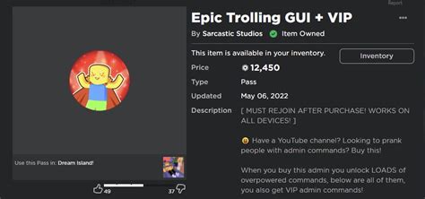 Epic Trolling GUI + VIP Admin - Roblox