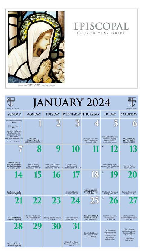 Episcopal Liturgical Calendar 2024