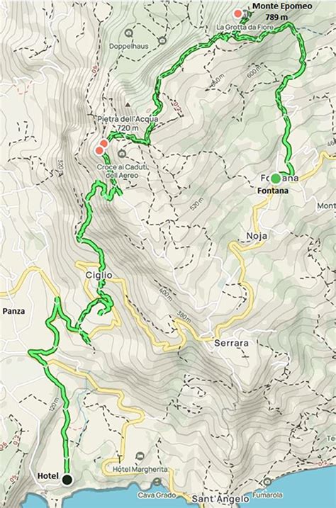 Epomeo hiking trail map