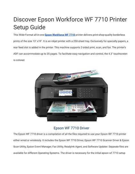 Epson WorkForce WF-7710 Driver: Installation and Troubleshooting Guide