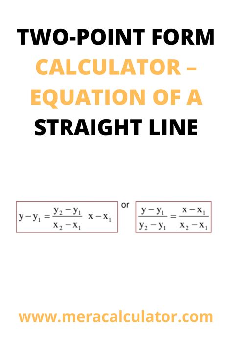 Equation Of A Straight Line Calculator
