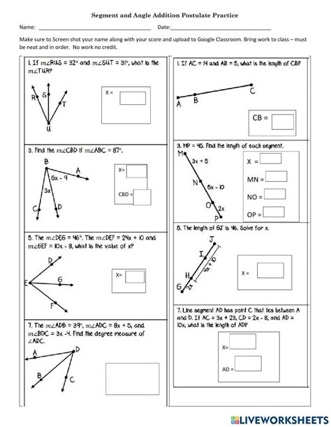 Equation Practice With Angle Addition Calculator Worksheets | Worksheet